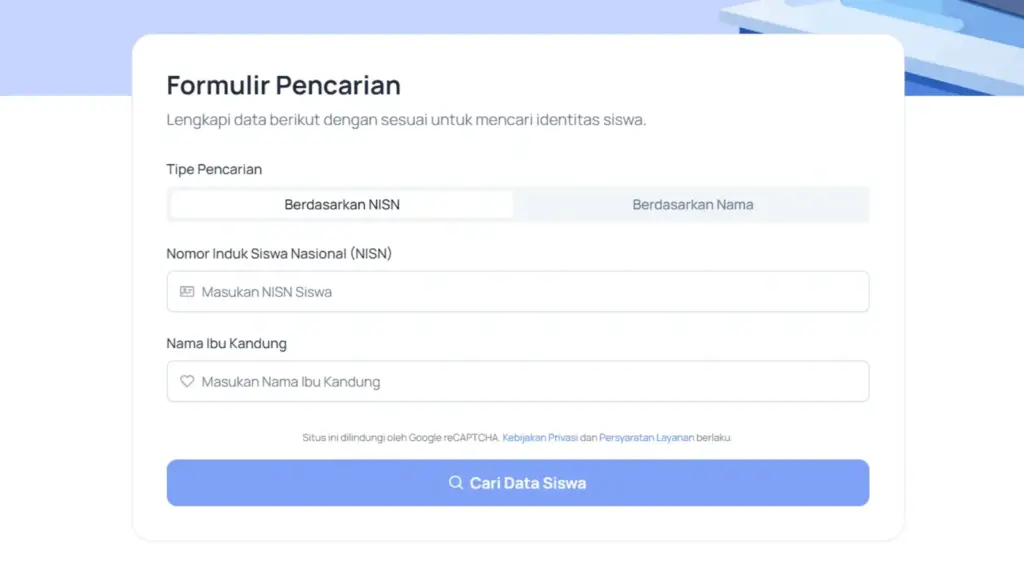 Cek NISN Online Berdasarkan Nama